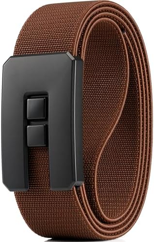 1.5" Minimalist Ratchet Belt - Coffee, waist 35"-38"