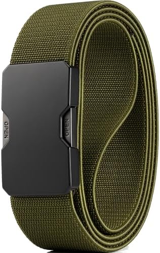 1.5" Stretch Nylon Belt - Green, waist 39"-42"