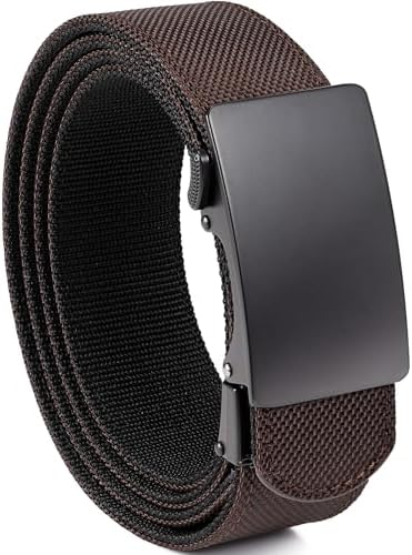 Canvas Ratchet Belt - Coffee, waist 39"-42"