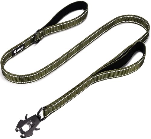 Double Handle Dog Leash - Army Green, 4 ft